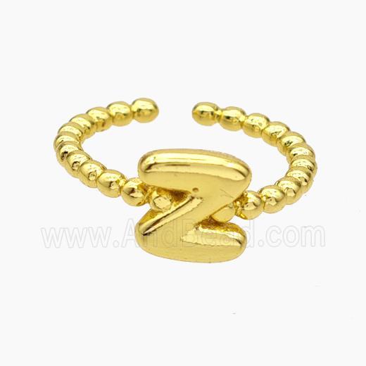Copper Letter-Z Rings Gold Plated