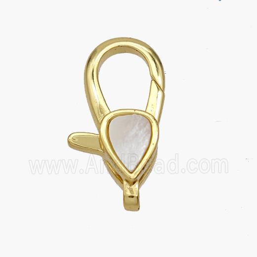 Copper Lobster Clasp Pave Shell 18K Gold Plated