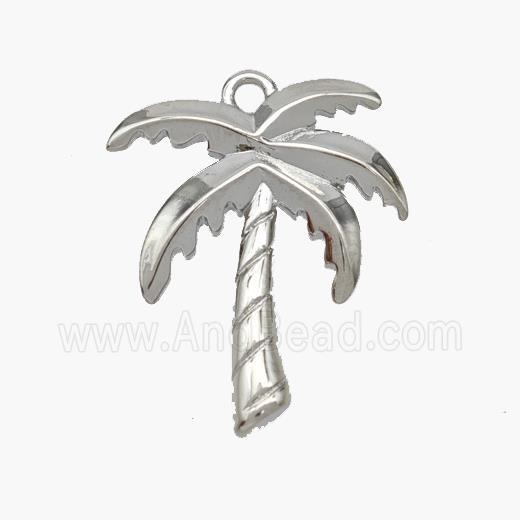 Coconut Tree Copper Palm Pendant Platinum Plated