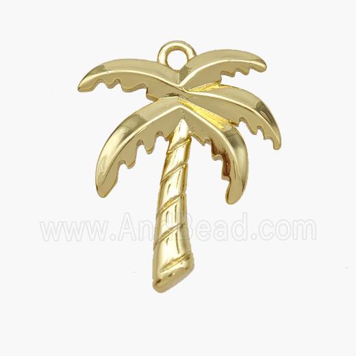 Coconut Tree Copper Palm Pendant Gold Plated