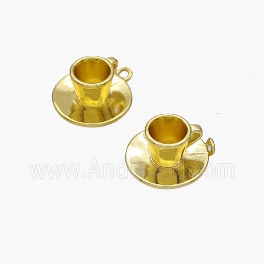 Copper Teacup Pendant Gold Plated