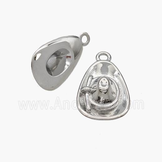 Hat Charms Copper Pendant Platinum Plated