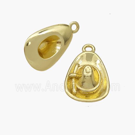 Hat Charms Copper Pendant Gold Plated