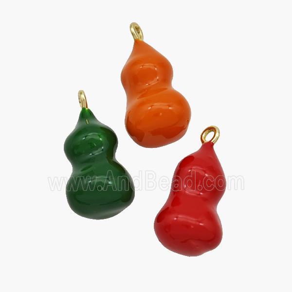 Copper Gourd Pendant Enamel Gold Plated Mixed