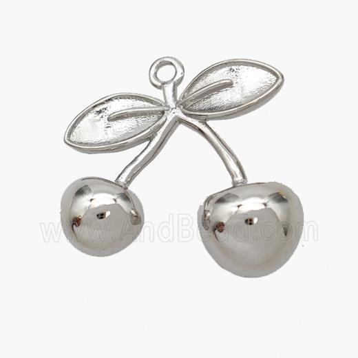Copper Cherry Pendant Platinum Plated
