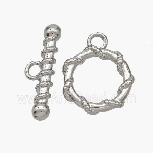 Copper Toggle Clasp Platinum Plated