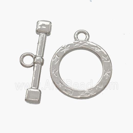 Copper Toggle Clasp Platinum Plated