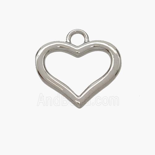 Copper Heart Pendant Platinum Plated
