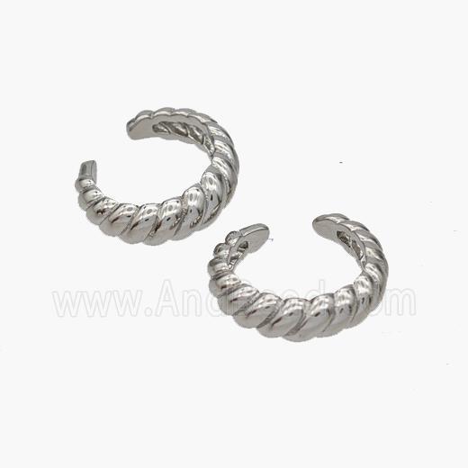 Copper Clip Earrings Platinum Plated