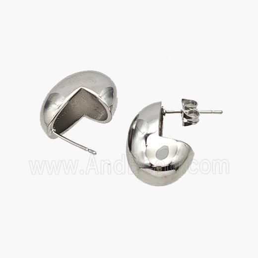 Copper Stud Earrings Platinum Plated