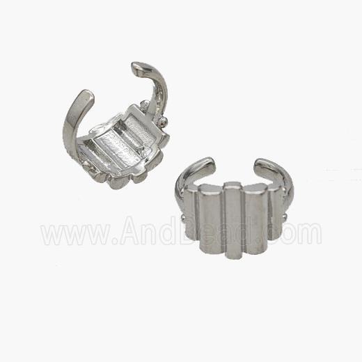 Copper Clip Earrings Platinum Plated