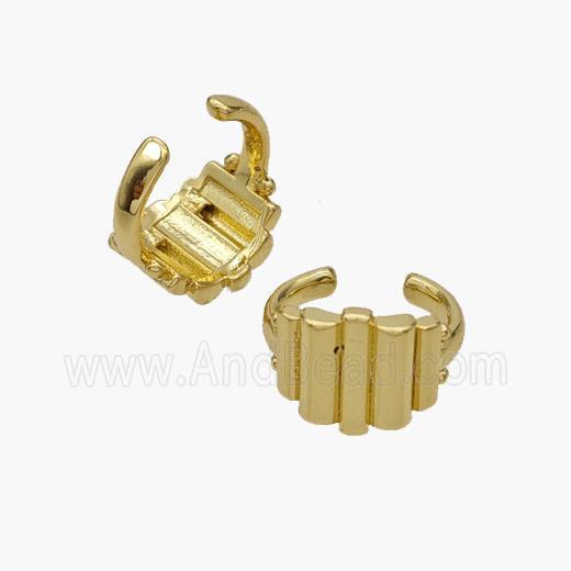 Copper Clip Earrings Gold Plated