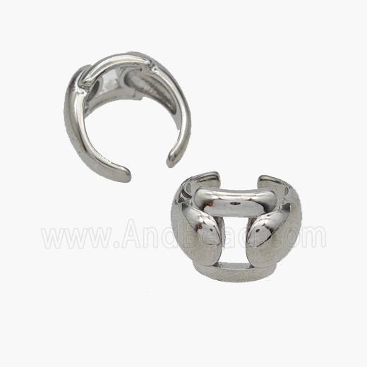 Copper Clip Earrings Platinum Plated