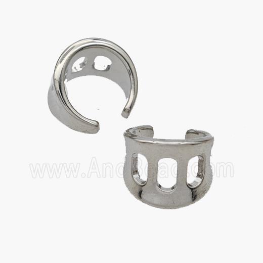 Copper Clip Earrings Platinum Plated