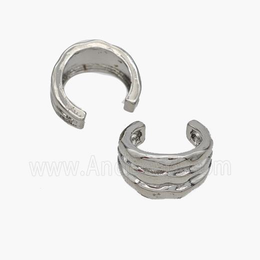 Copper Clip Earrings Platinum Plated
