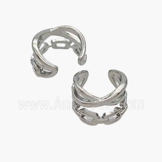 Copper Clip Earrings Platinum Plated