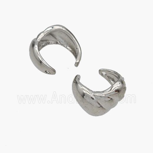 Copper Clip Earrings Platinum Plated