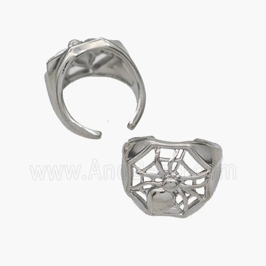 Copper Clip Earrings Spider Platinum Plated