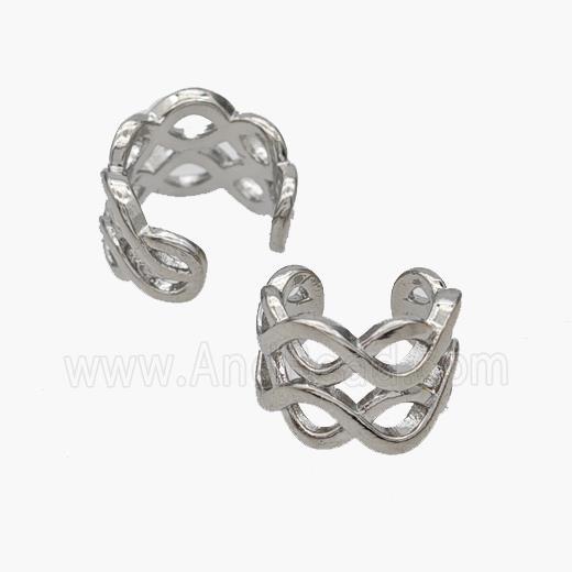 Copper Clip Earrings Platinum Plated