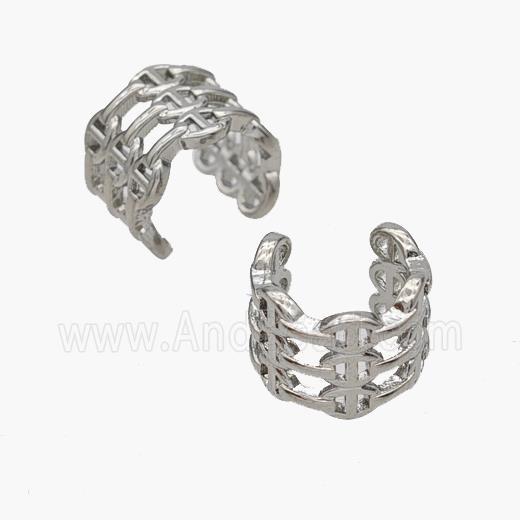 Copper Clip Earrings Platinum Plated