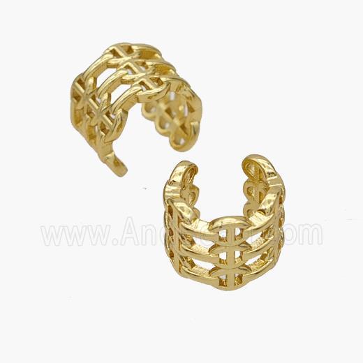 Copper Clip Earrings Gold Plated