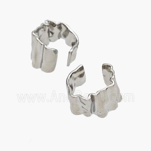 Copper Clip Earrings Platinum Plated