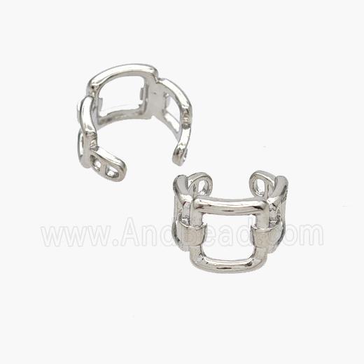 Copper Clip Earrings Platinum Plated