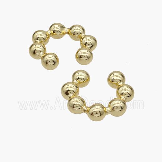 Copper Clip Earrings Ball Gold Plated