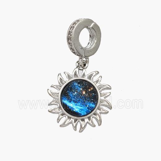 Copper Planet Pendant Platinum Plated