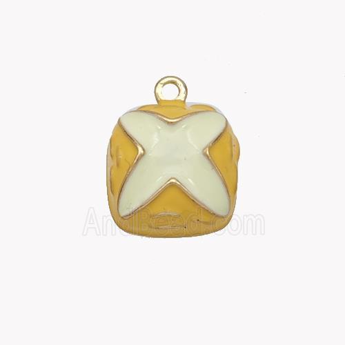 Copper Flower Pendant Enamel Gold Plated