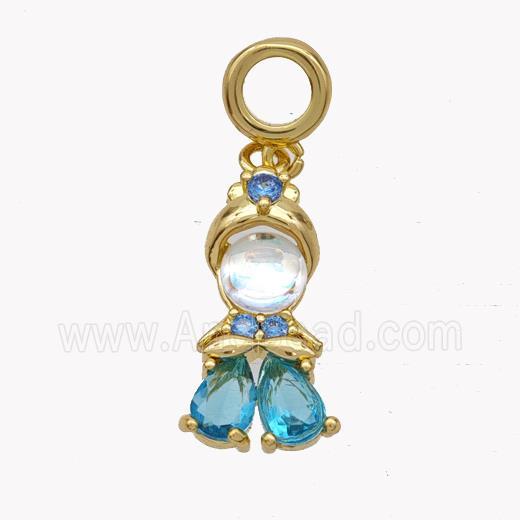 Copper KidBoys Pendant Pave Cateye Glass Gold Plated