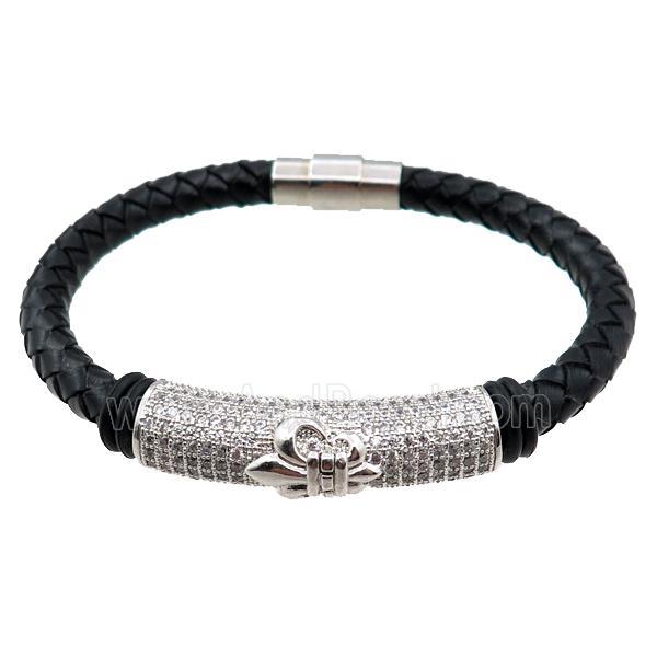 PU leather bracelets with magnetic clasp