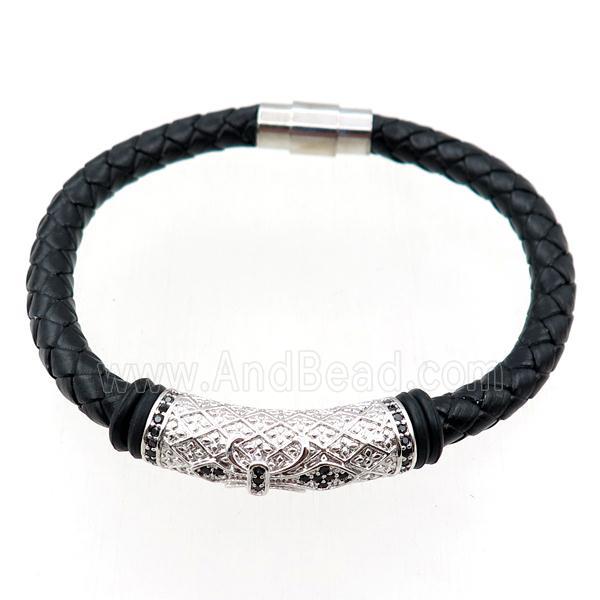 PU leather bracelets with magnetic clasp