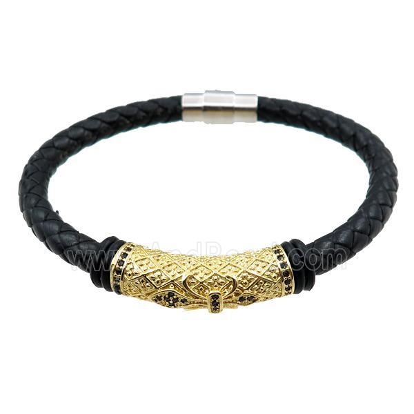 PU leather bracelets with magnetic clasp