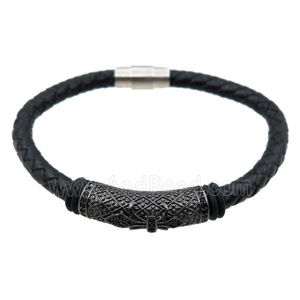PU leather bracelets with magnetic clasp