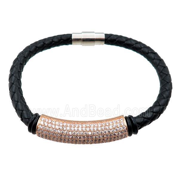 PU leather bracelet with magnetic clasp