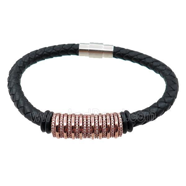 PU leather bracelet with magnetic clasp
