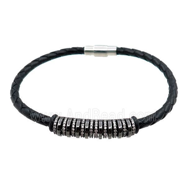 PU leather bracelet with magnetic clasp