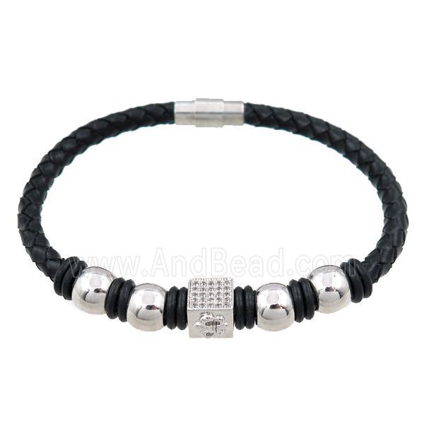 PU leather bracelet with magnetic clasp