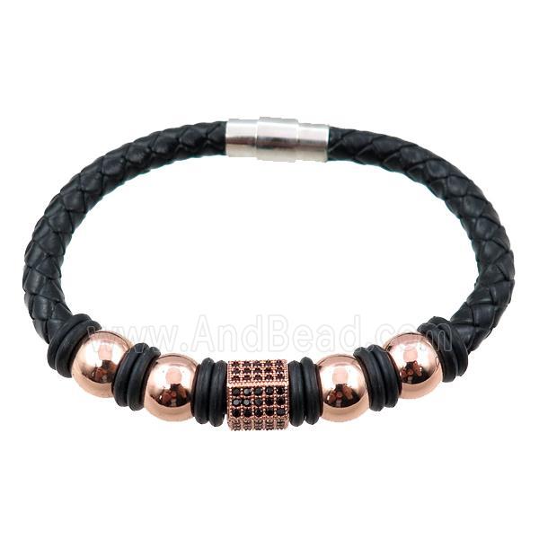 PU leather bracelet with magnetic clasp