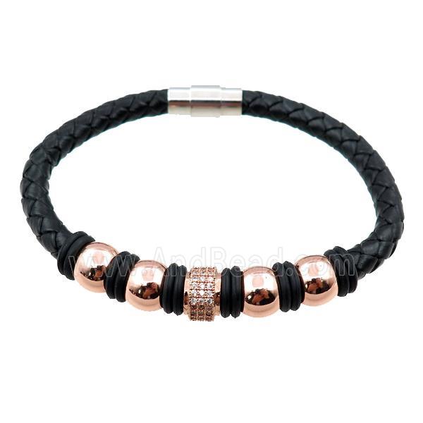 PU leather bracelet with magnetic clasp