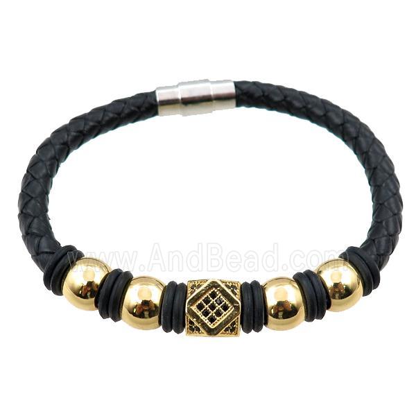 PU leather bracelet with magnetic clasp