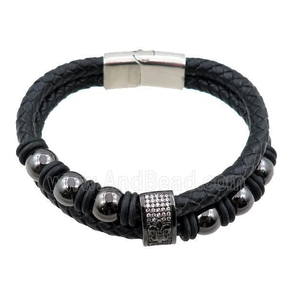 PU leather bracelet with magnetic clasp