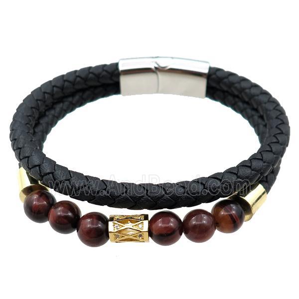 PU leather bracelet with magnetic clasp