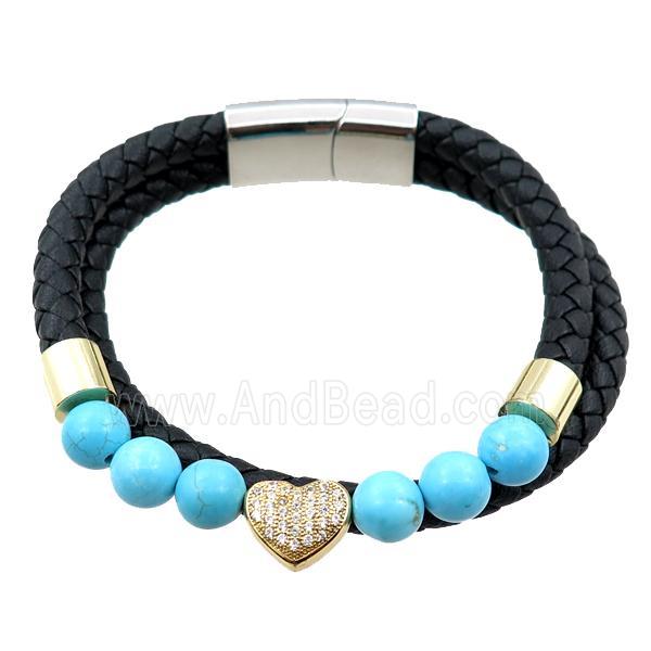 PU leather bracelet with magnetic clasp