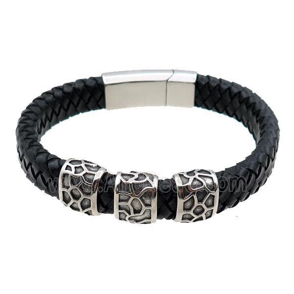 PU leather bracelet with magnetic clasp
