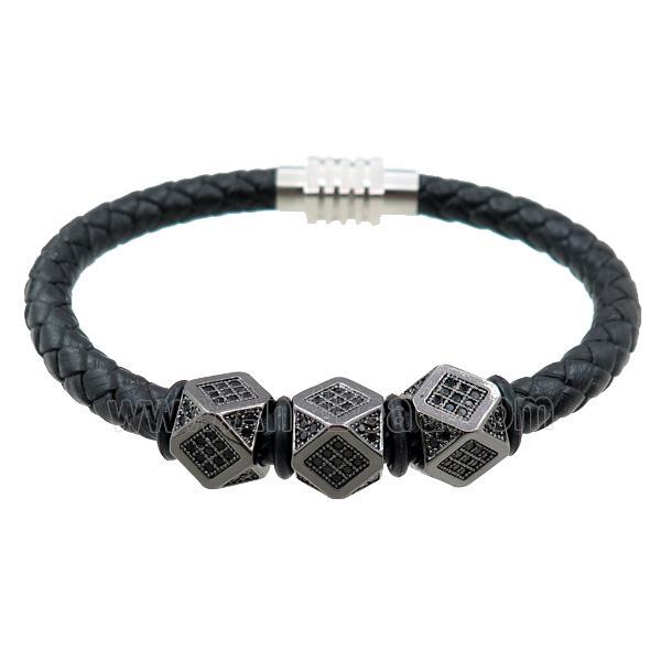 PU leather bracelets with magnetic clasp