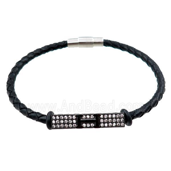 PU leather bracelets with magnetic clasp