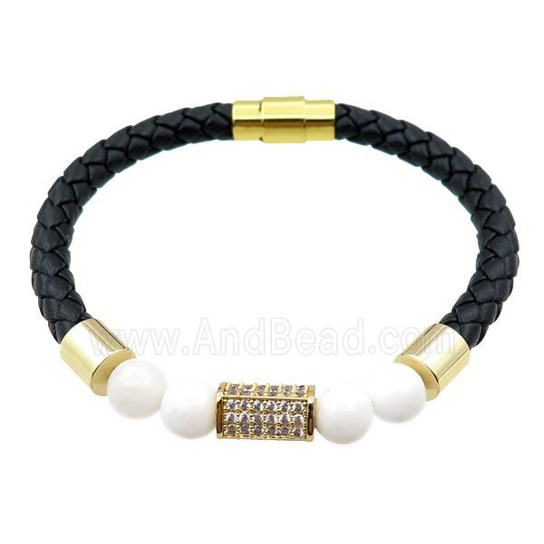 PU leather bracelets with magnetic clasp
