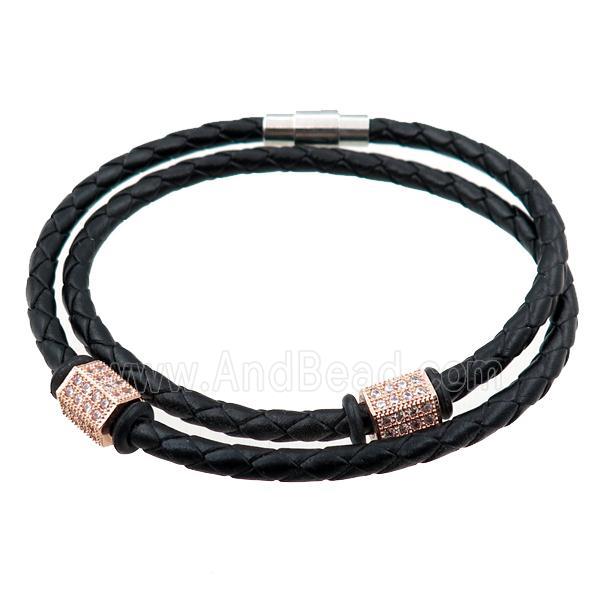 PU leather bracelets with magnetic clasp